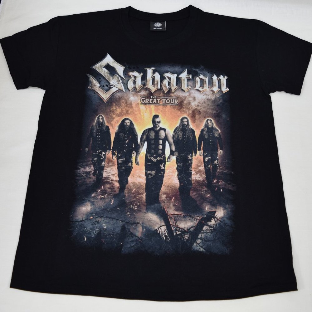 Sabaton Great Tour T Shirt Black Men's M *NEW!
